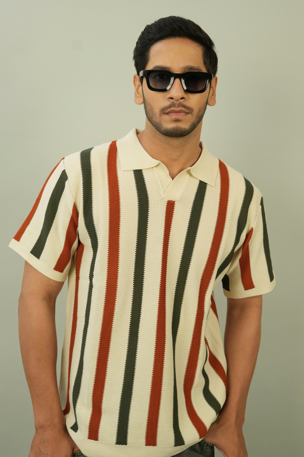 Men's Striped Polo TShirt | Modern Casual Style