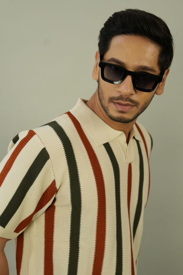 Men's Striped Polo TShirt | Modern Casual Style