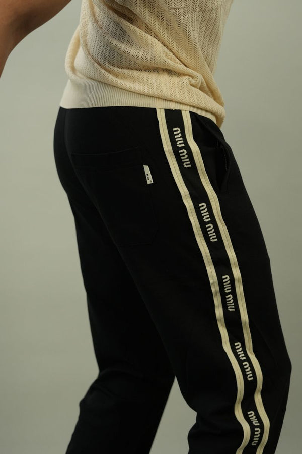 STRAIGHT BLACK NWS STRIPE TRACK FOR GYM AND SPORTS WEAR
