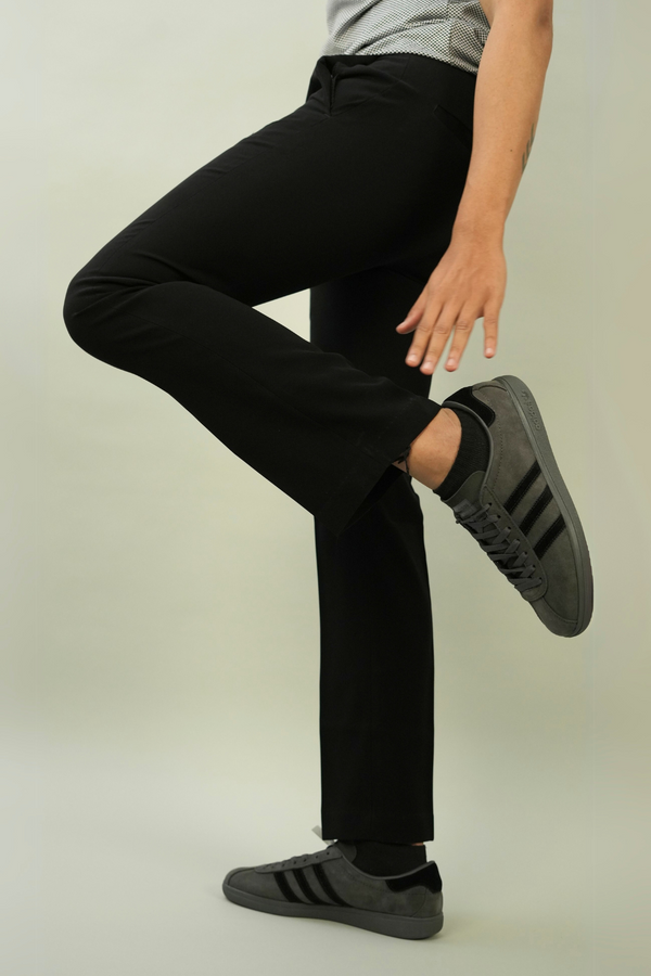 Men's Black Slim Fit Casual Office Wear Trousers for Men