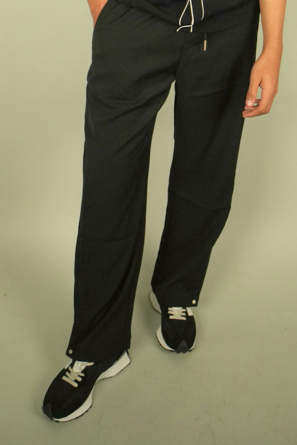Black Drawstring Casual Trousers