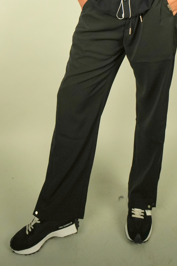 Black Drawstring Casual Trousers