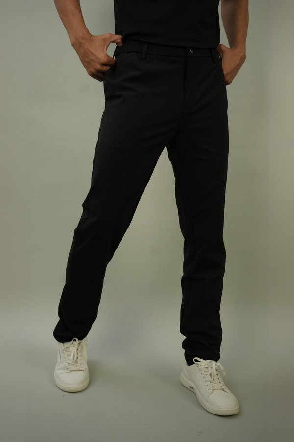 Black Slim Fit Chino Trousers for Men | Office & Party Wear Formal Wear