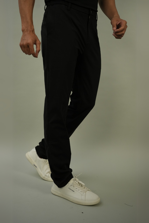 Black Slim Fit Chino Trousers for Men | Office & Party Wear Formal Wear